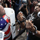 White nationalists exchange insults with counterprotesters during the Unite the Right in August 2017 in Charlottesville, Va.